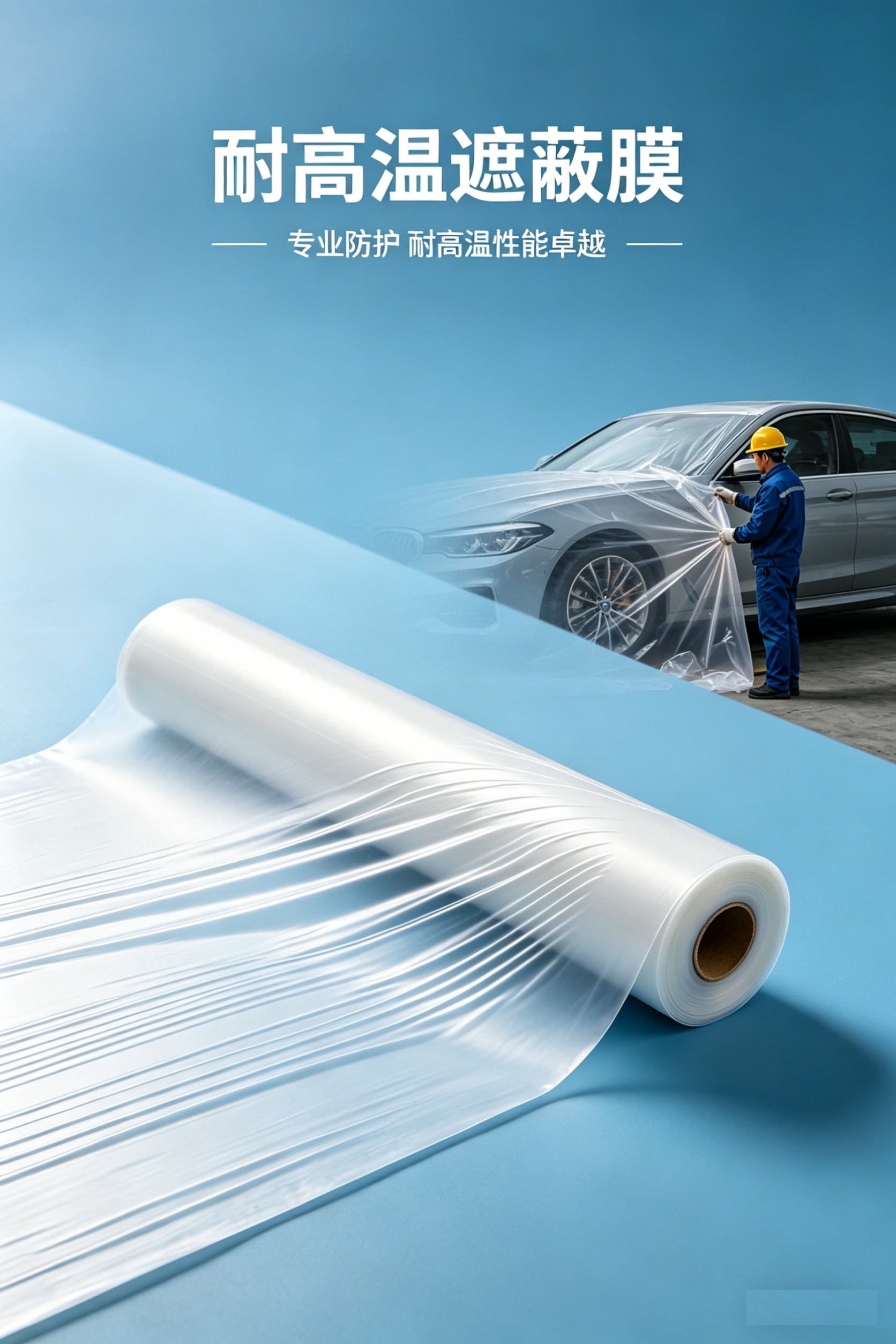 耐高温遮蔽膜_上海和轩厂家直供 防喷漆渗透 120-180℃耐高温
