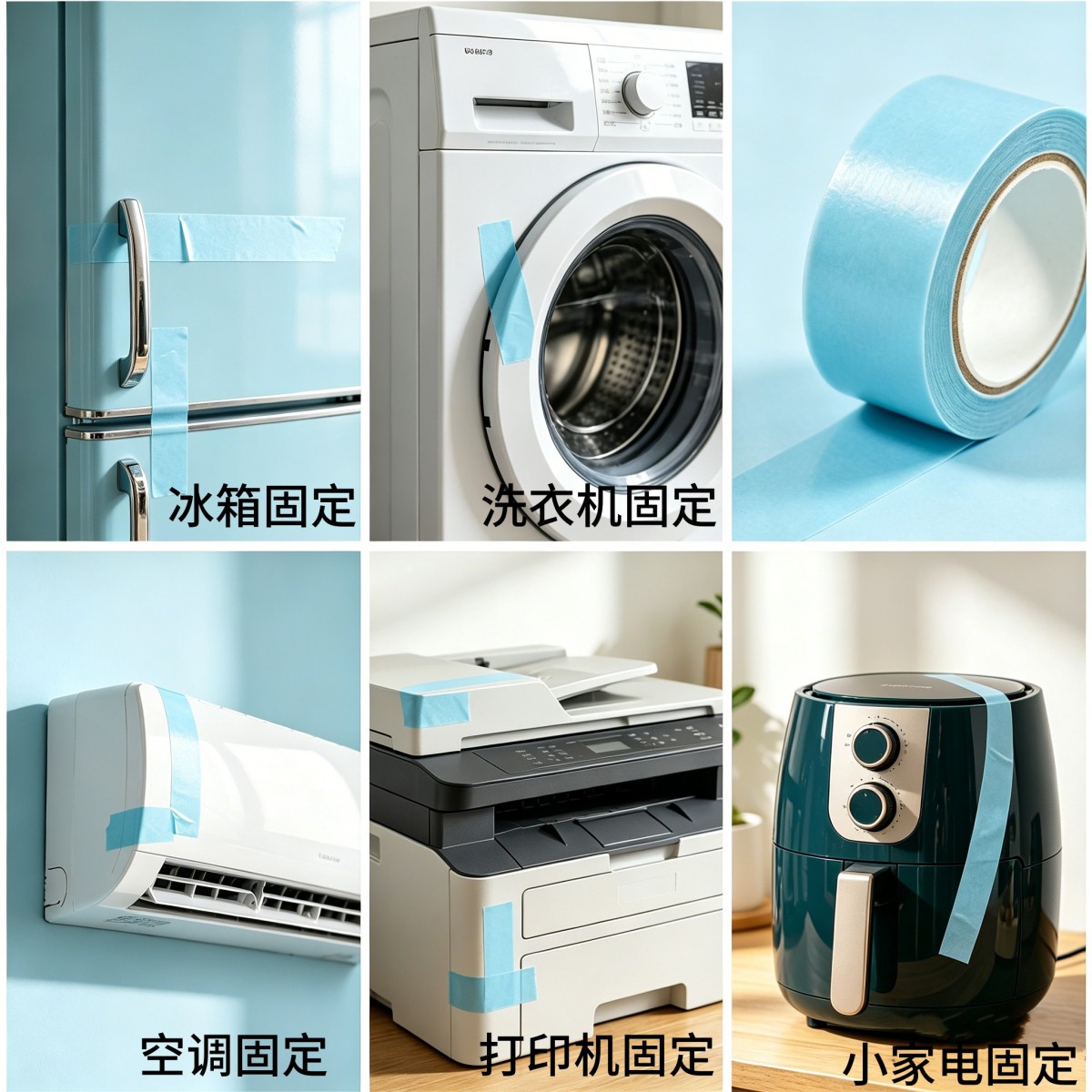 蓝色 PET 固定胶带 | 高粘不残胶 电子 / 家电通用固定解决方案